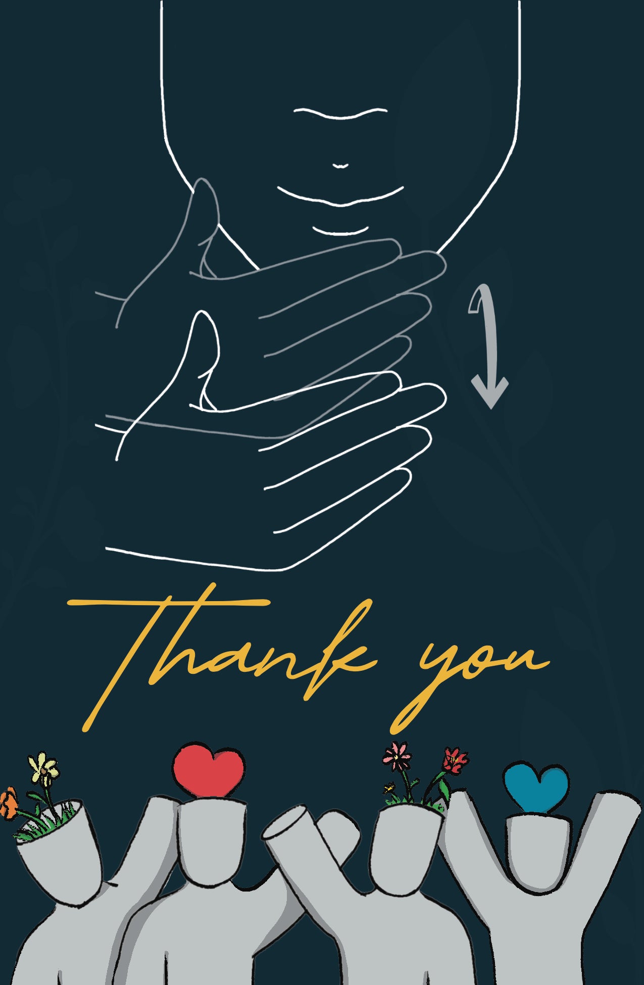 Moodles' Thank you ASL Greeting Card