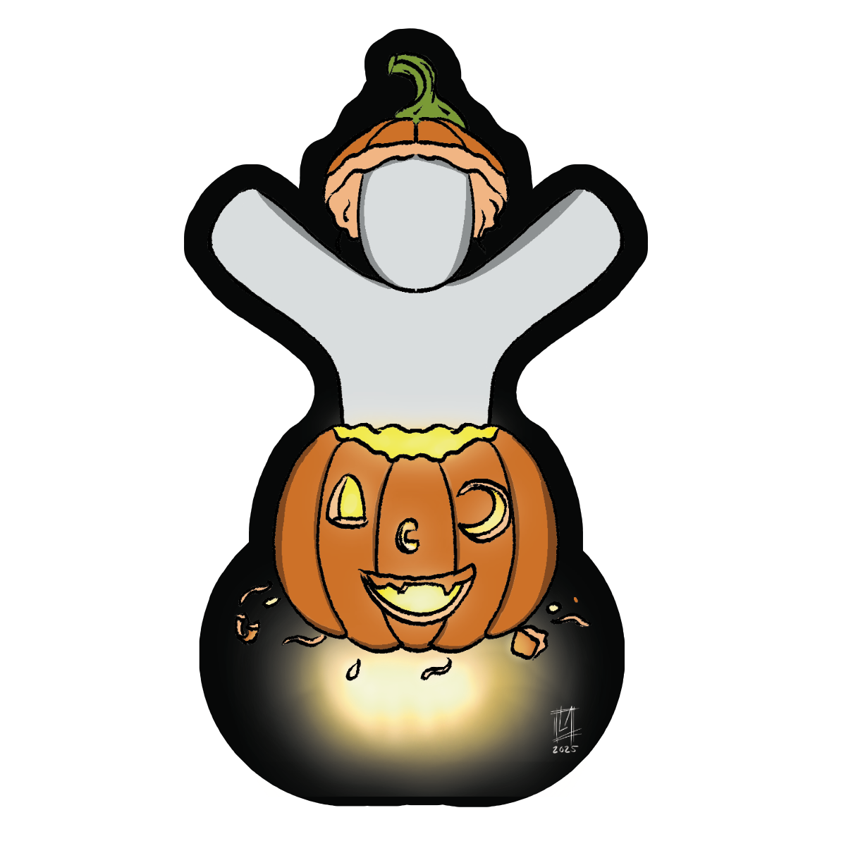 Moodle with Jack-O-Lantern