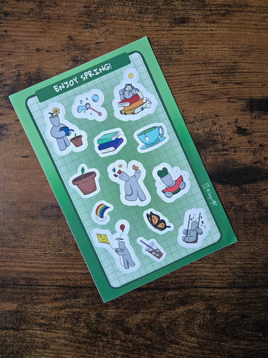 Enjoy Spring Sticker sheet- Clearance