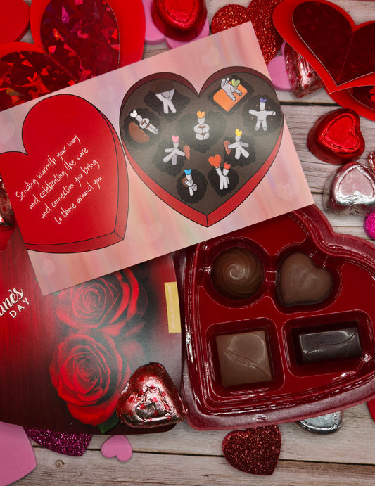 Colorful Love Moodles for Valentine's Day Postcard