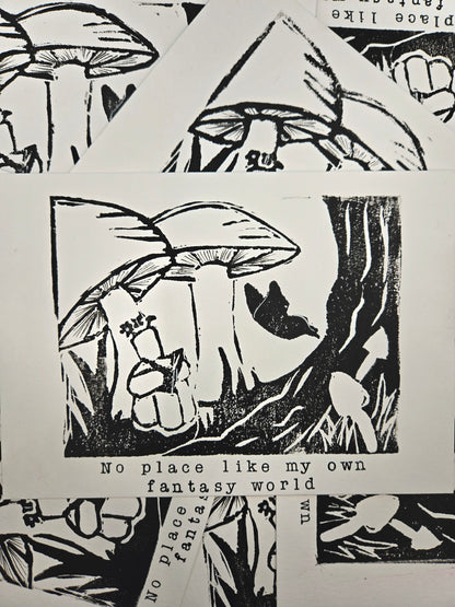 Moodle's Fantasy World, Linoprint- Limited Edition