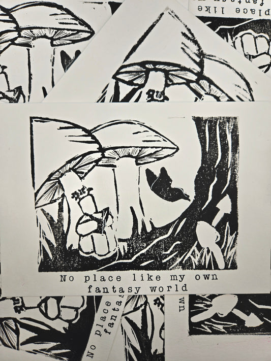 Moodle's Fantasy World, Linoprint- Limited Edition