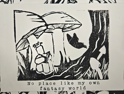 Moodle's Fantasy World, Linoprint- Limited Edition