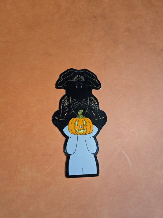 ASL Happy Halloween with Moodle Sticker