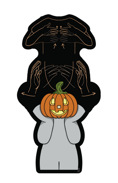 ASL Happy Halloween with Moodle Sticker