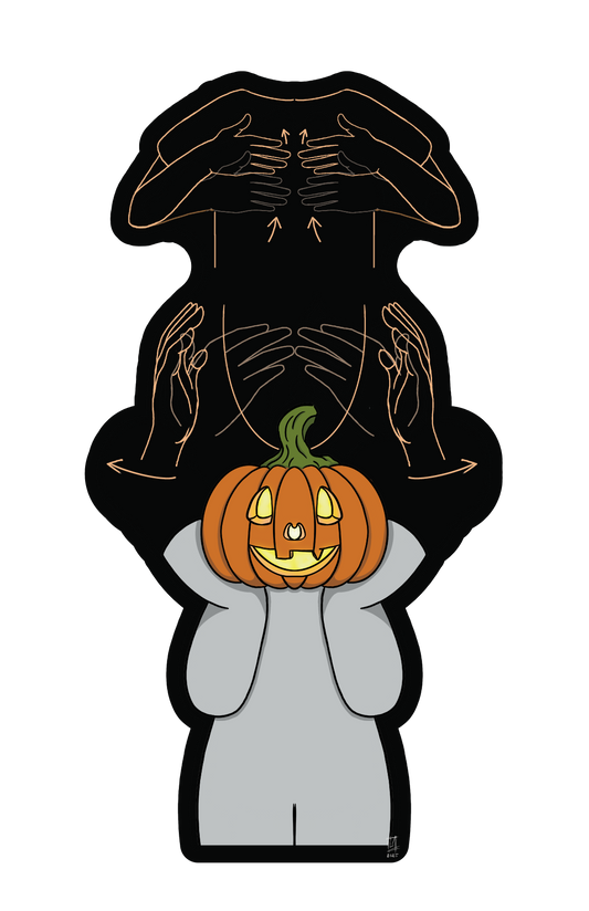 ASL Happy Halloween with Moodle Sticker